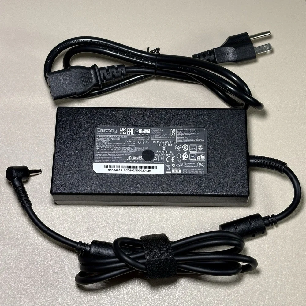 Chicony 20V 200W AC Adapter Charger For MSI Katana 15 B13VFK B13VEK A21-200P2B